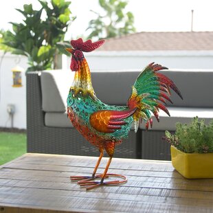 Metal Rooster Statue Outdoor Large | Wayfair